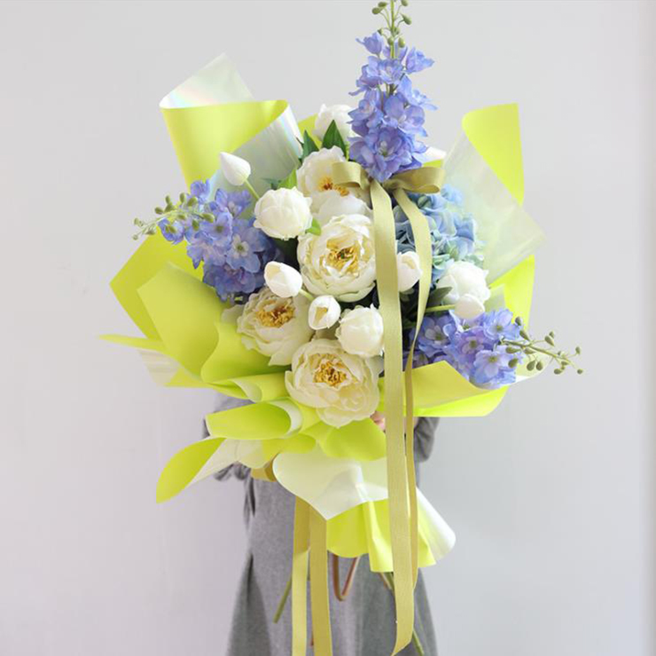 Papel de regalo con ramo de colores caramelo, fantasía, chapado en oro